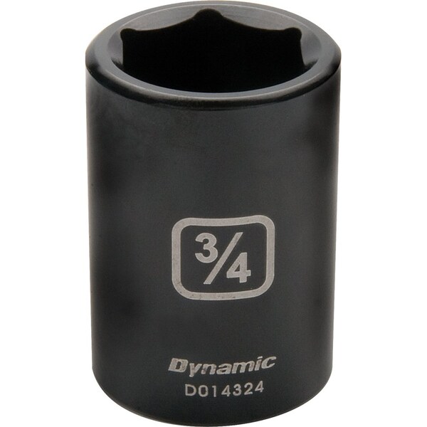 Dynamic 1/2" Drive Standard Socket, Black Phosphate, Tools 1/2" Drive 6 Point SAE, 3/4" Standard Length D014324 - main